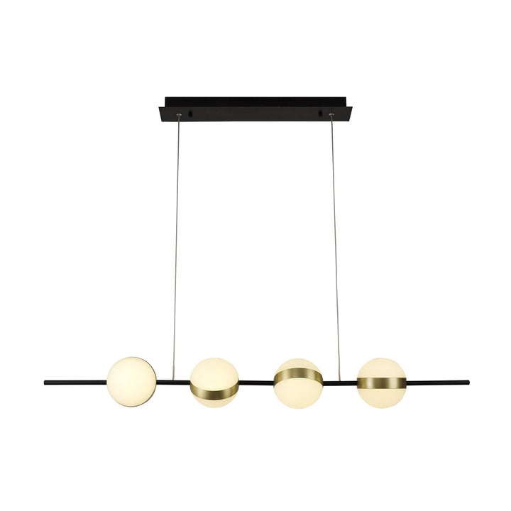 Mantra M7161 Cuba Linear Pendant 4 Light 32W LED Gold/Black