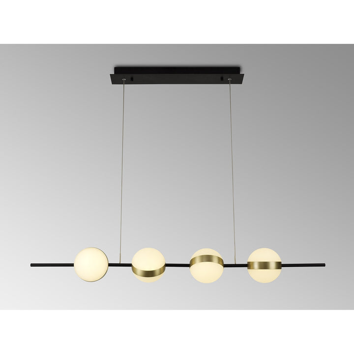 Mantra M7161 Cuba Linear Pendant 4 Light 32W LED Gold/Black