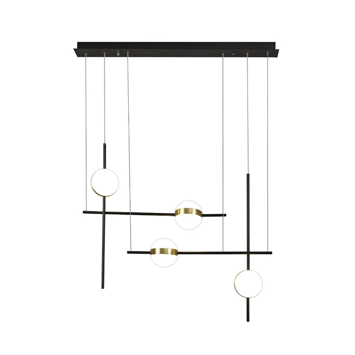 Mantra M7160 Cuba Criss Cross Linear Pendant 4 Light 32W LED Gold Black