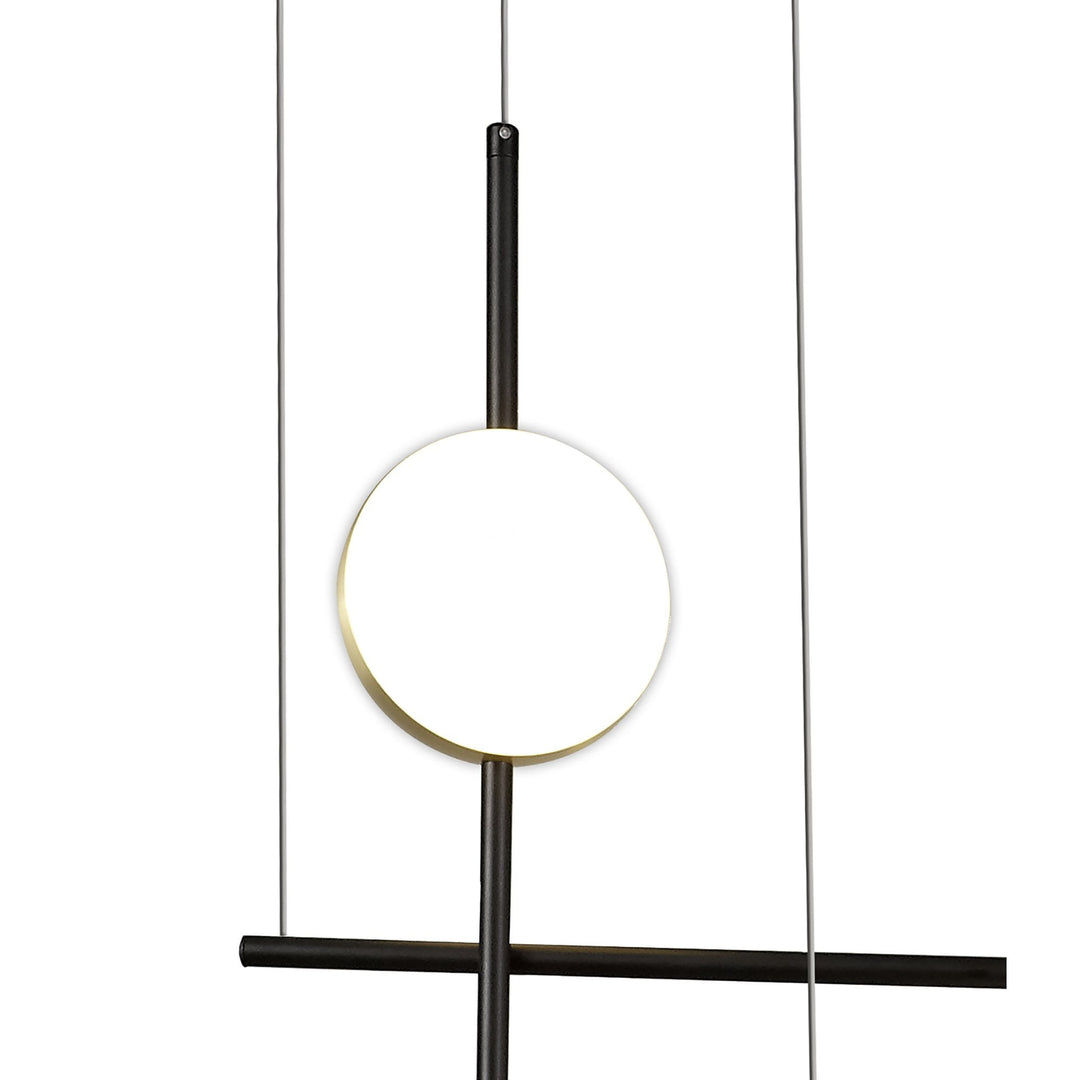 Mantra M7160 Cuba Criss Cross Linear Pendant 4 Light 32W LED Gold Black