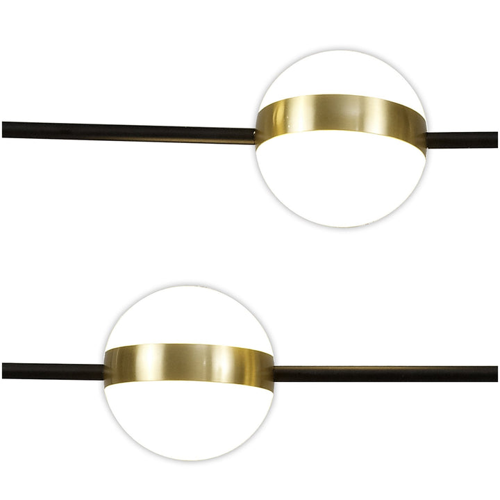 Mantra M7160 Cuba Criss Cross Linear Pendant 4 Light 32W LED Gold Black