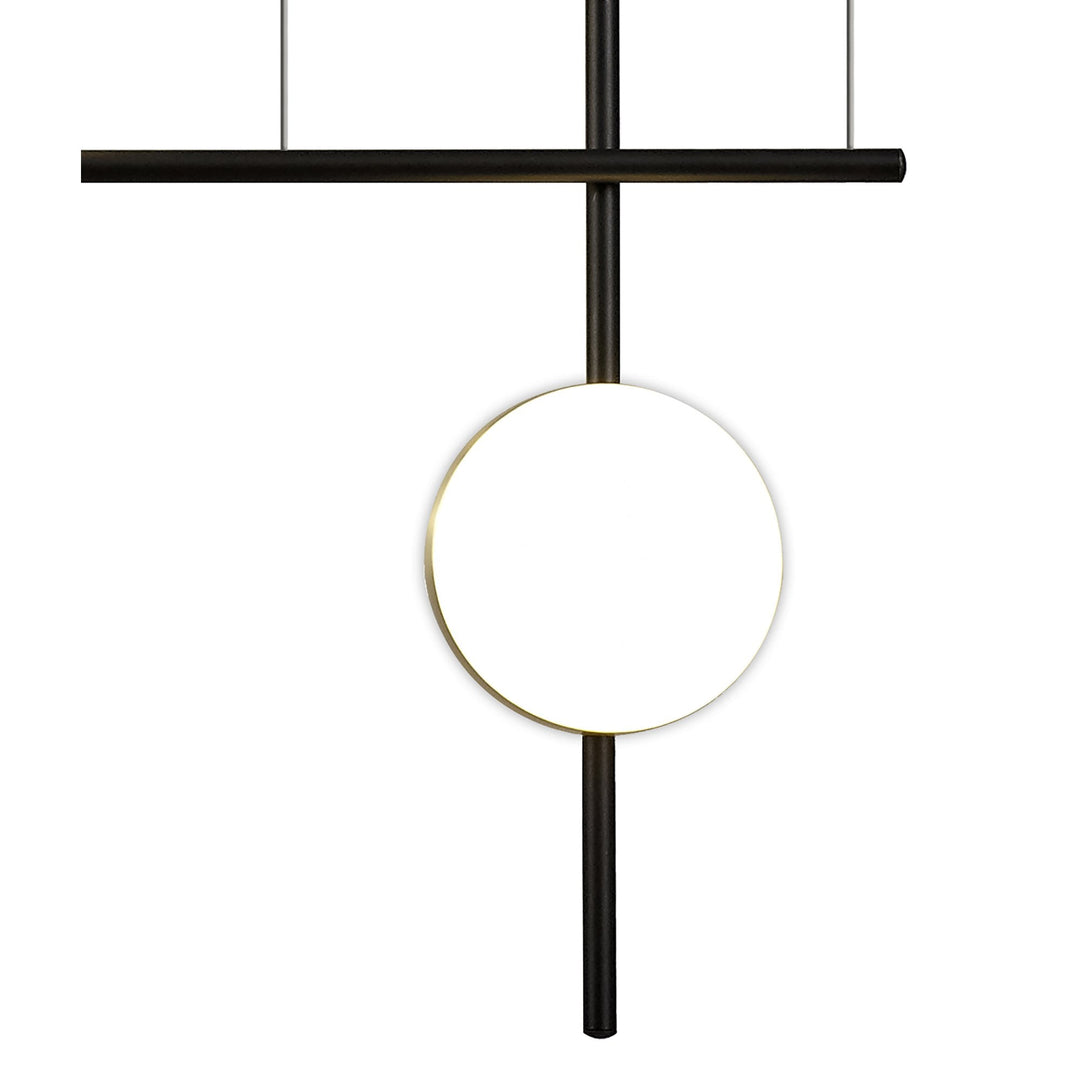 Mantra M7160 Cuba Criss Cross Linear Pendant 4 Light 32W LED Gold Black