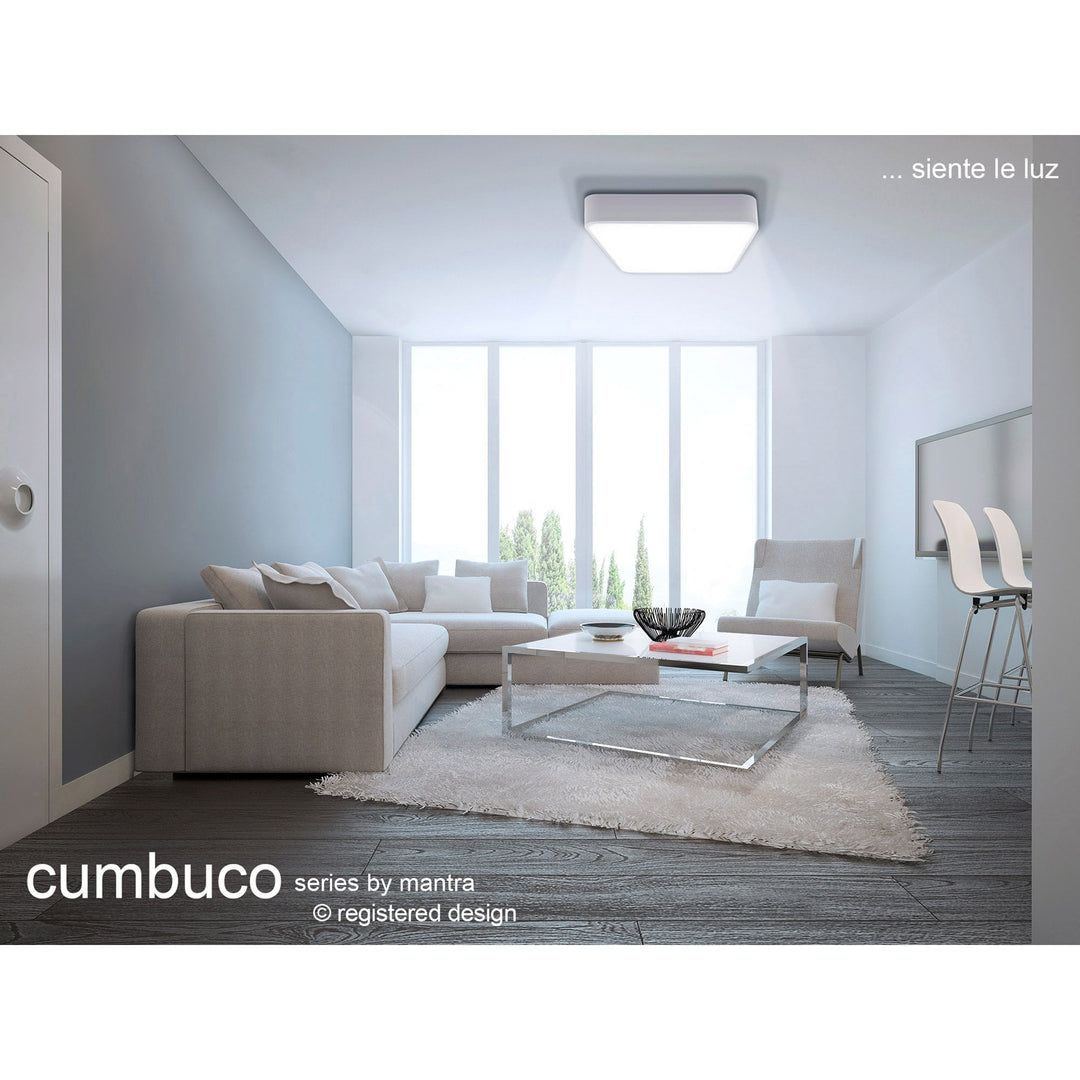 Mantra M5502 Cumbuco Flush 40cm Square 35W LED White/Acrylic