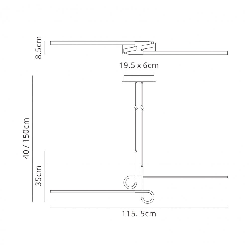 Mantra M6120 Cinto Pendant 24W LED Polished Chrome