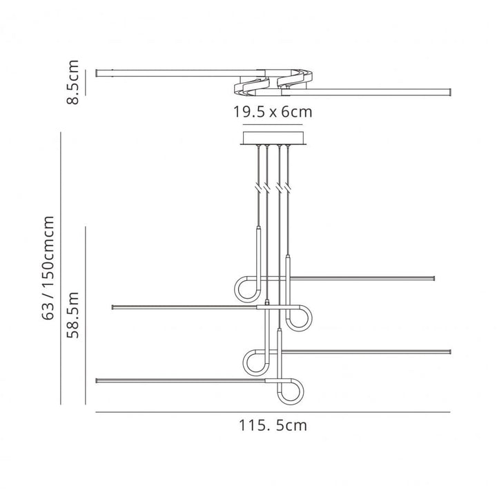 Mantra M6121 Cinto Pendant 42W LED Polished Chrome