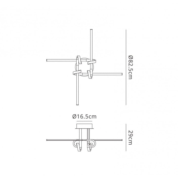 Mantra M6125 Cinto Ceiling Light 28W LED Polished Chrome