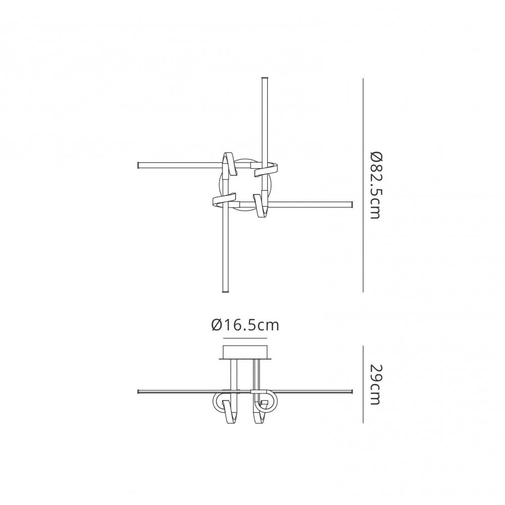 Mantra M6128 Cinto Ceiling Light 28W LED Antique Brass