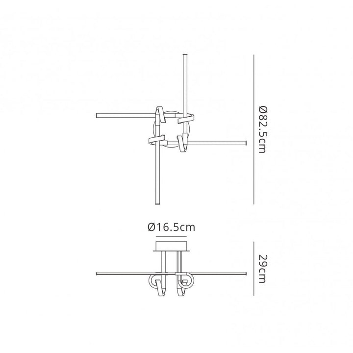 Mantra M6128 Cinto Ceiling Light 28W LED Antique Brass