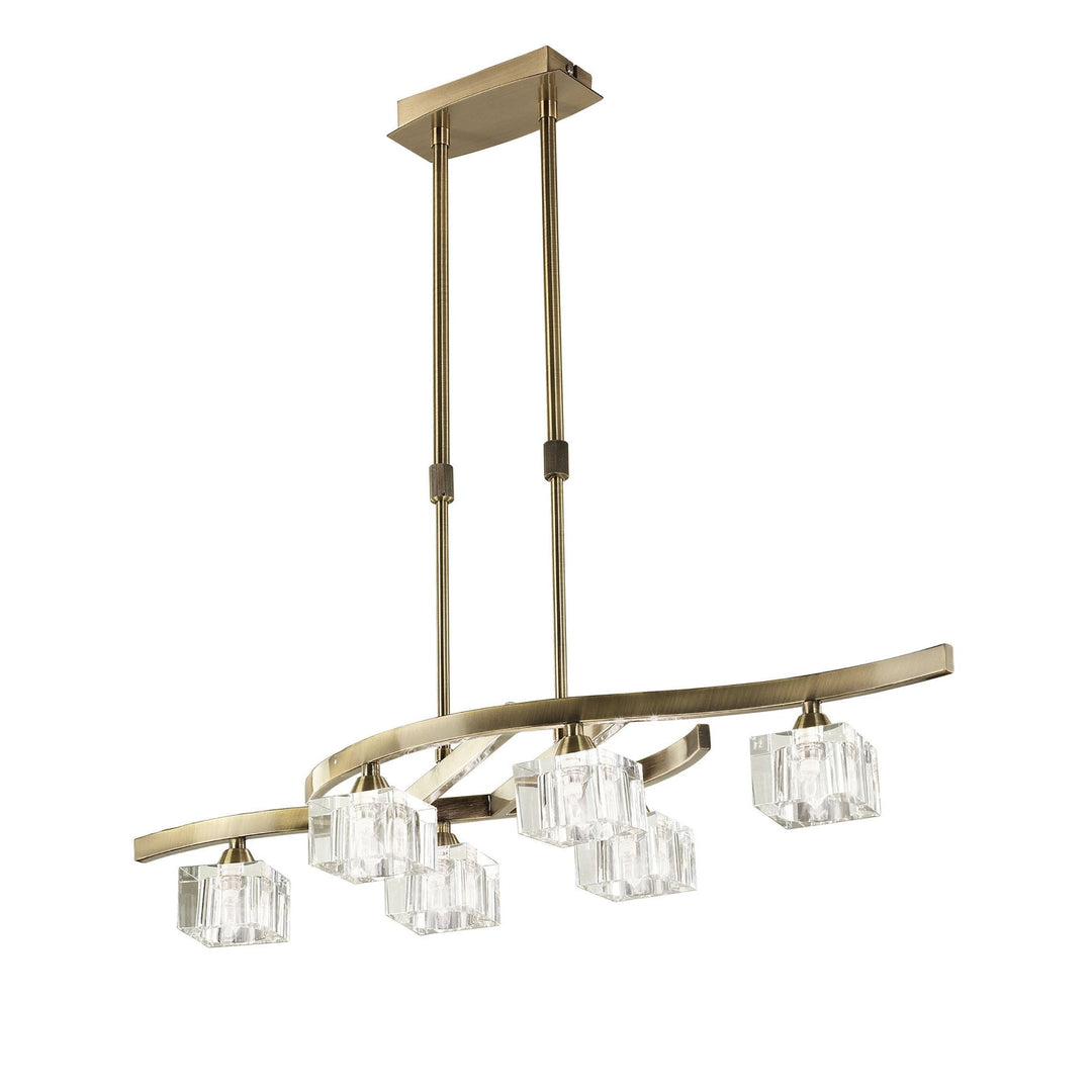 Mantra M2357AB Cuadrax Telescopic Pendant 6 Light