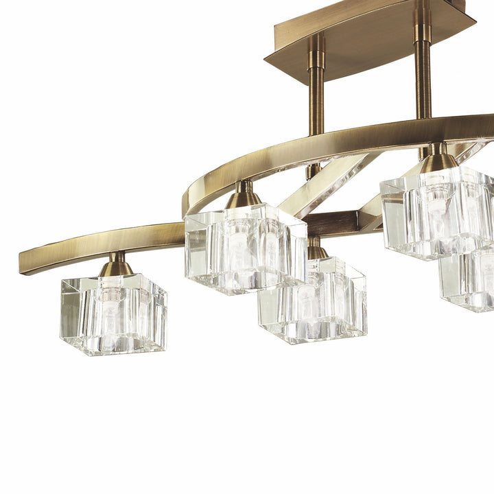 Mantra M2357AB Cuadrax Telescopic Pendant 6 Light