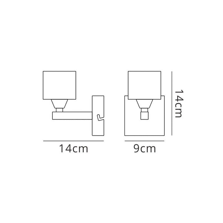 Mantra M2363AB/S Cuadrax Wall Lamp 1 Light