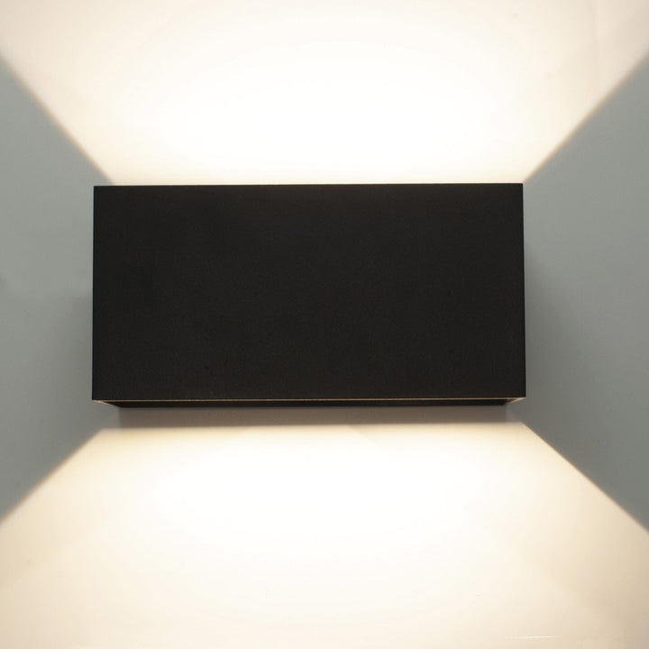 Mantra M6524 Davos Outdoor Square Wall Lamp 2 x 6W LED Sand Black