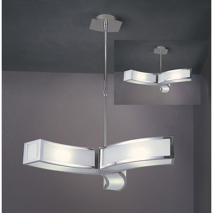 Mantra M8391/1 Duna GU10 Pendant 3 Light Polished Chrome/White Acrylic