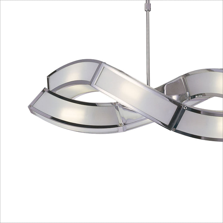 Mantra M8388/1 Duna GU10 Rectangular Pendant 2 Arm 6 Light Polished Chrome/White Acrylic