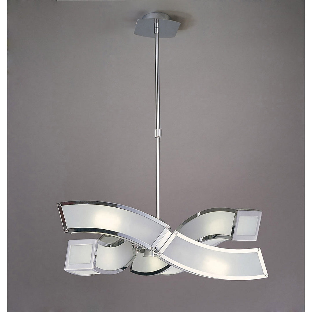 Mantra M8389/1 Duna GU10 Pendant 3 Arm 6 Light Polished Chrome/White Acrylic