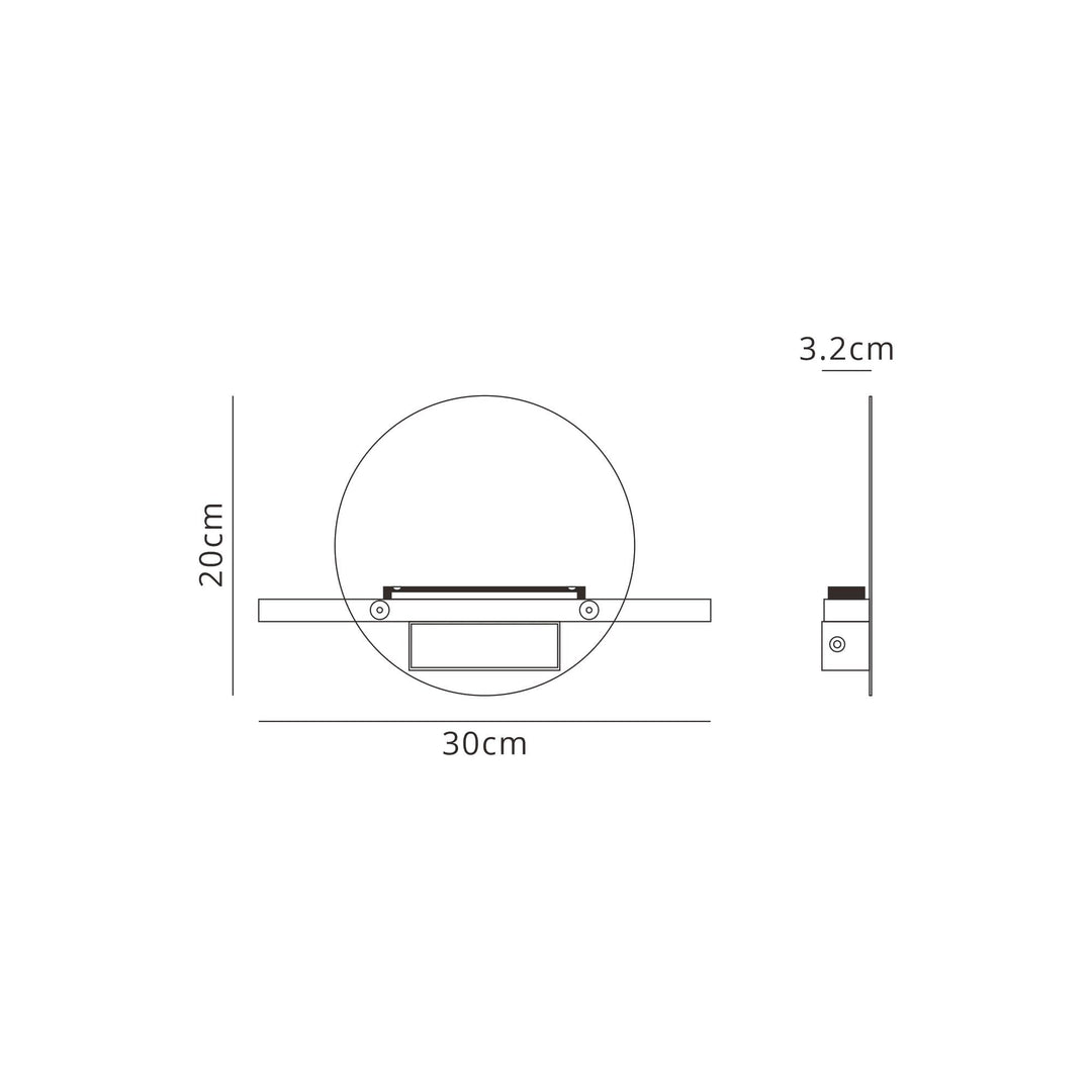 Mantra M7296 Eris 1 Light Wall Lamp 8W LED White