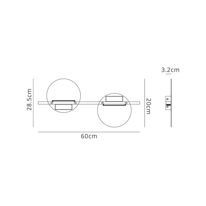 Mantra M7298 Eris 2 Light Wall Lamp 16W LED White