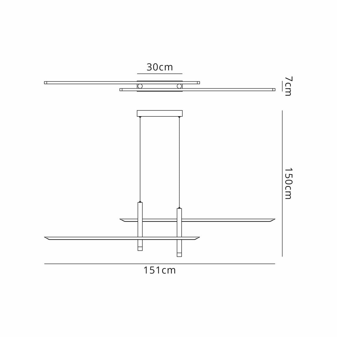 Mantra M7982 Esparta Linear Pendant 50W LED White / Gold