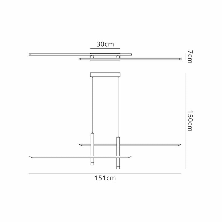 Mantra M7982 Esparta Linear Pendant 50W LED White / Gold