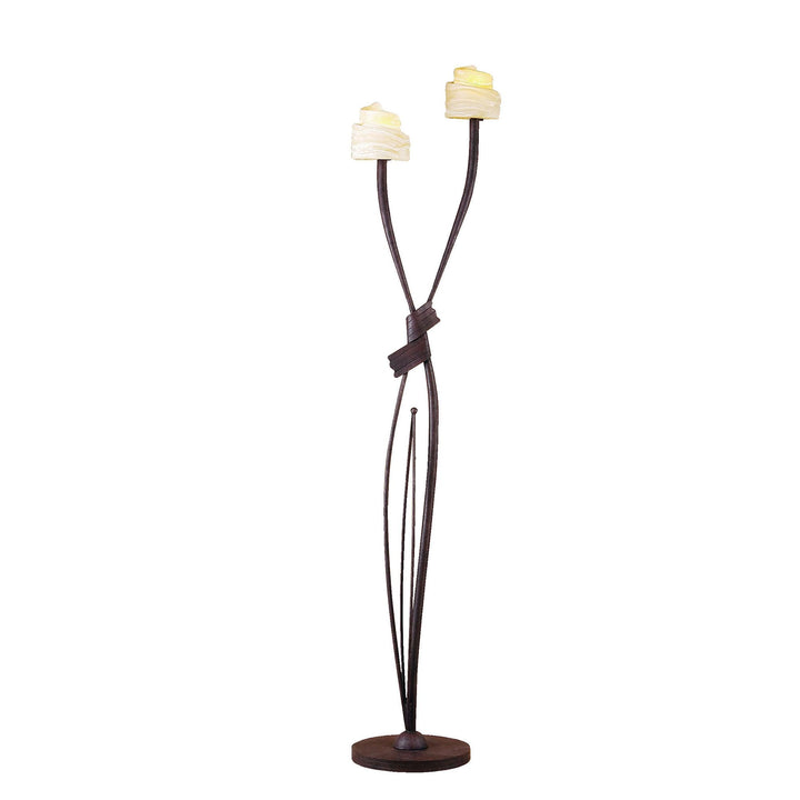 Mantra M2726 Estilo Floor Lamp 2 Light E14 Brown/Black Oxide