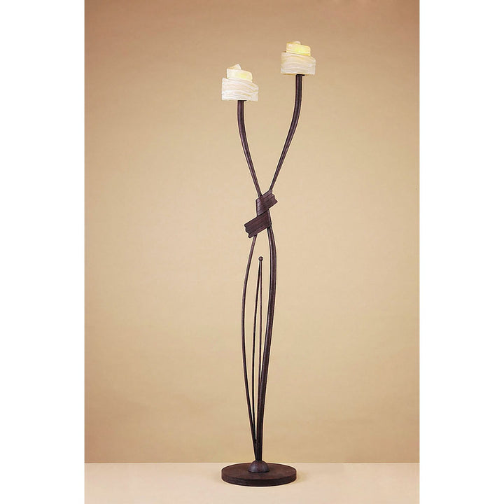 Mantra M2726 Estilo Floor Lamp 2 Light E14 Brown/Black Oxide