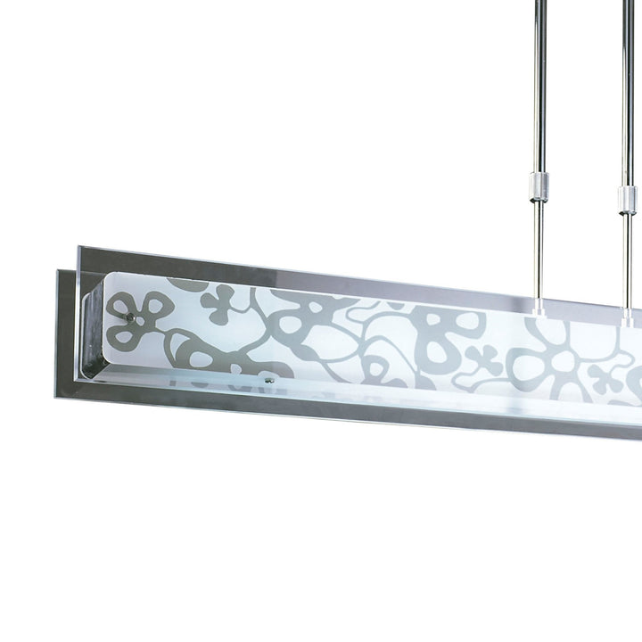 Mantra M8492/1 Euphoria Linear Pendant 2 Light T5 Wire Polished Chrome Opal White Glass