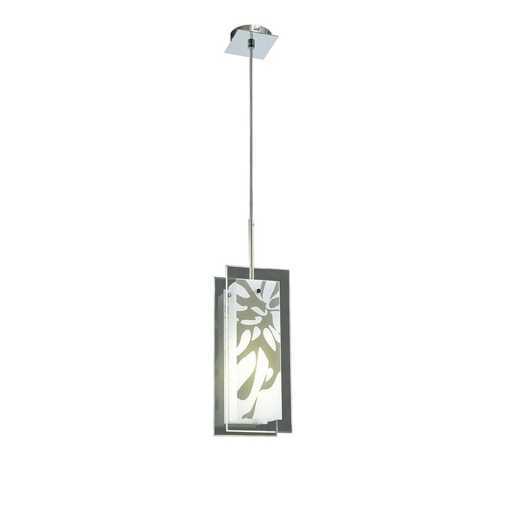 Mantra M8504/1 Euphoria Pendant 1 Light Polished Chrome/Opal White Glass