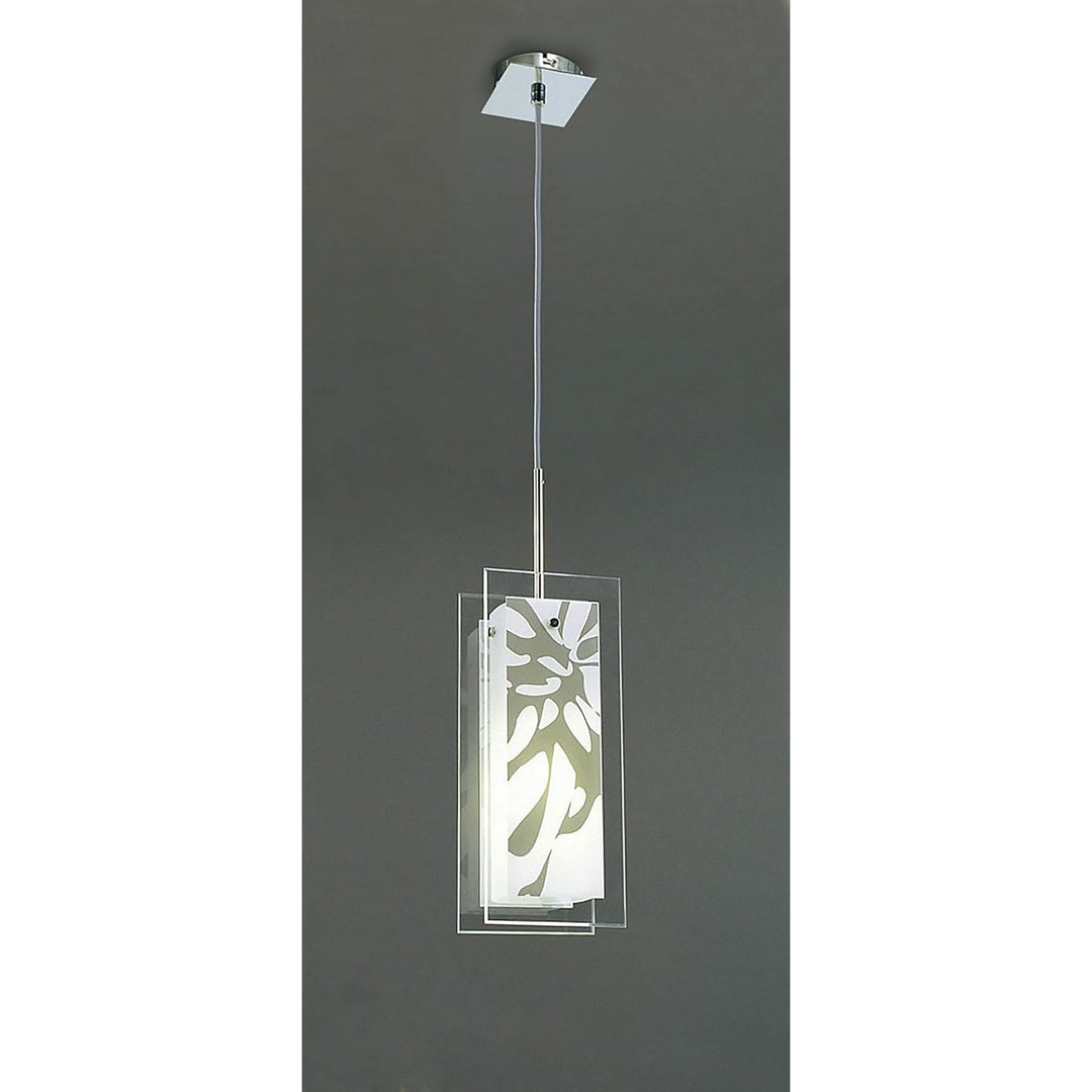 Mantra M8504/1 Euphoria Pendant 1 Light Polished Chrome/Opal White Glass