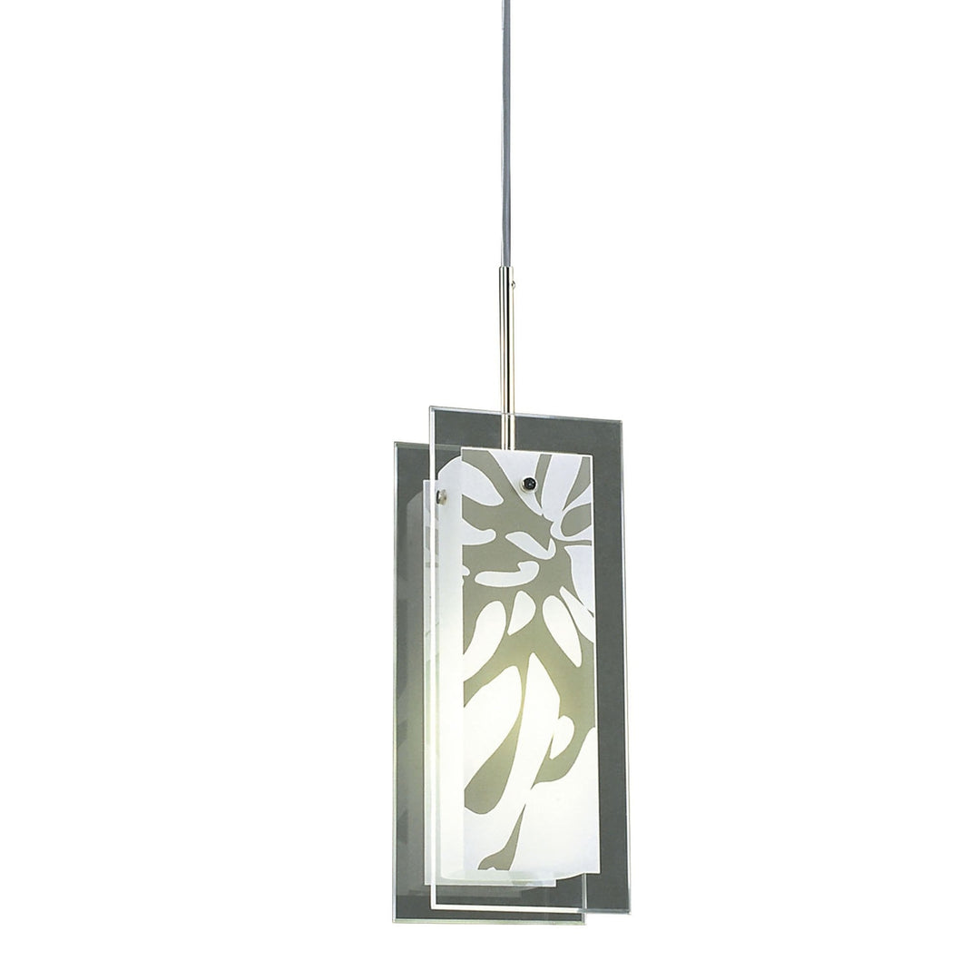 Mantra M8504/1 Euphoria Pendant 1 Light Polished Chrome/Opal White Glass