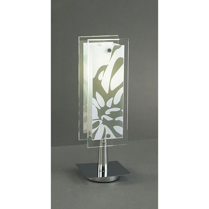 Mantra M0511 Euphoria Table Lamp 1 Light E27 Polished Chrome/Opal White Glass