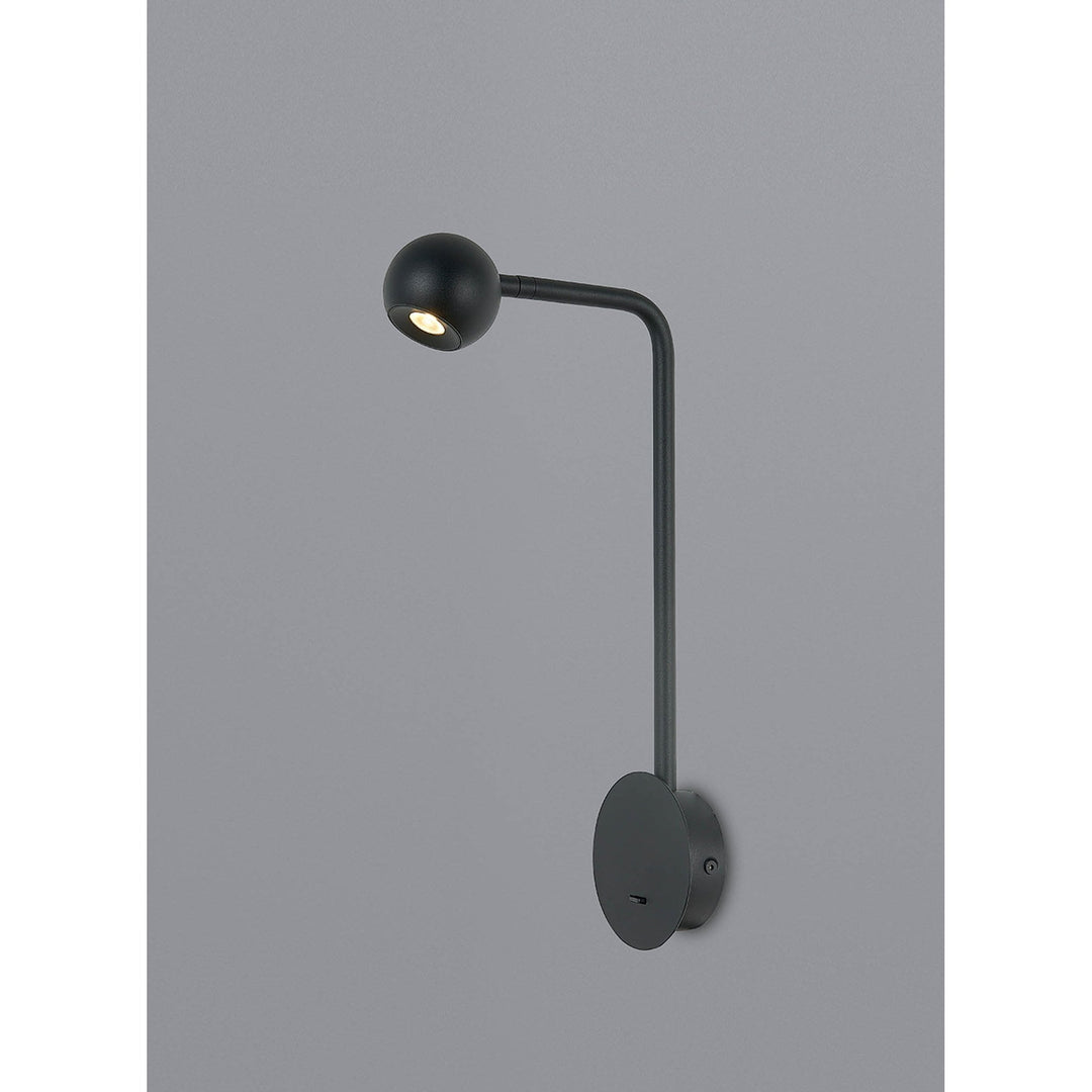 Mantra M7514 Eyes Wall Lamp Switched 6W LED Sand Black