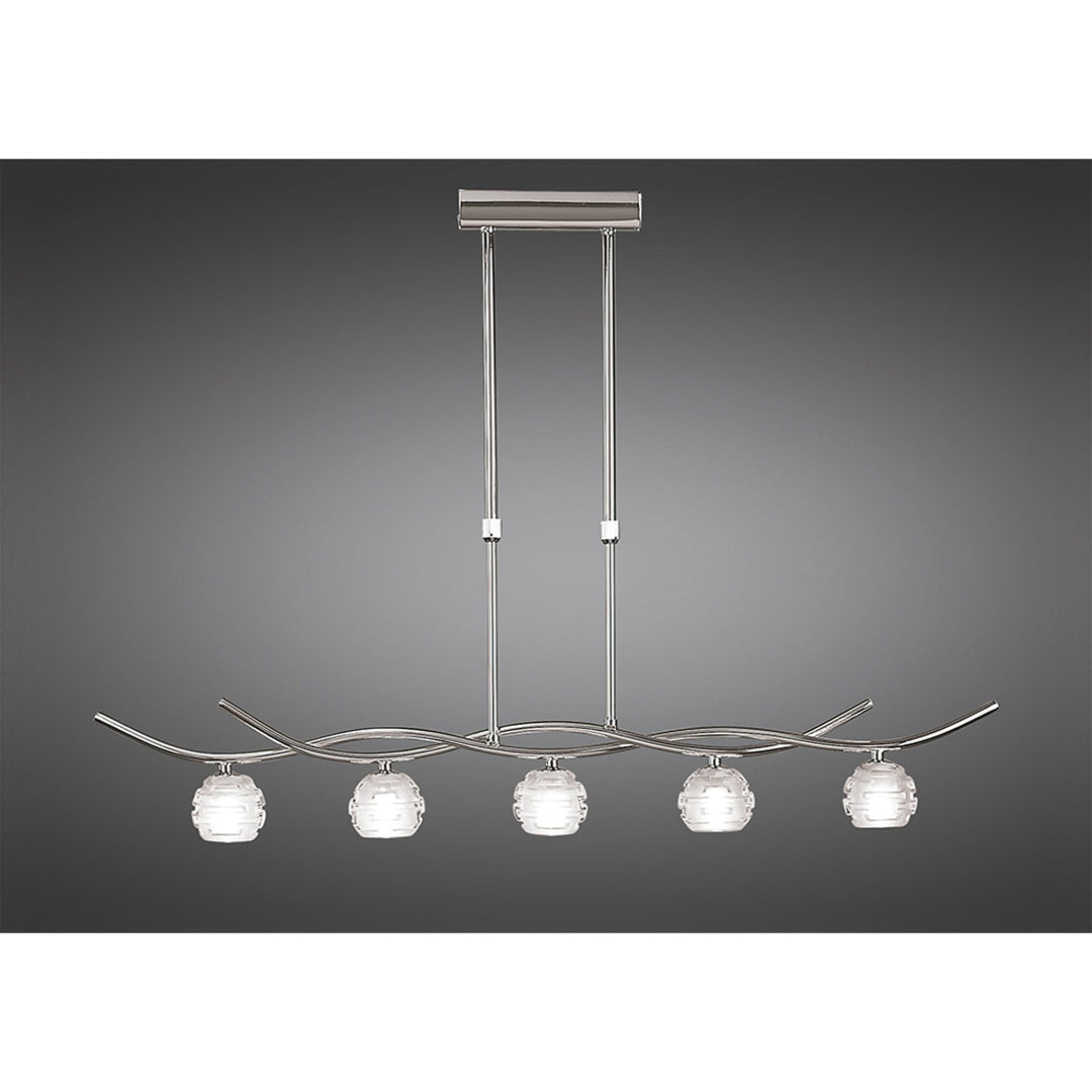 Mantra M0081 | Dali Telescopic 5 Light Pendant | Polished Chrome