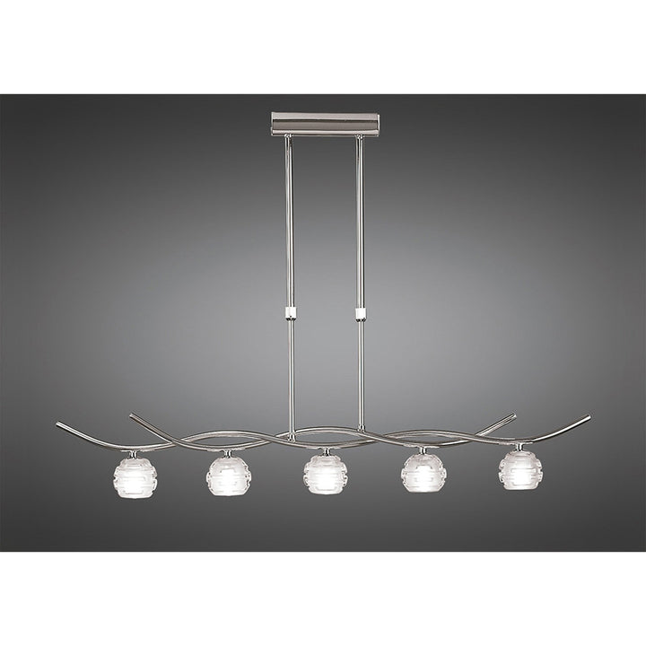 Mantra M0081 | Dali Telescopic 5 Light Pendant | Polished Chrome