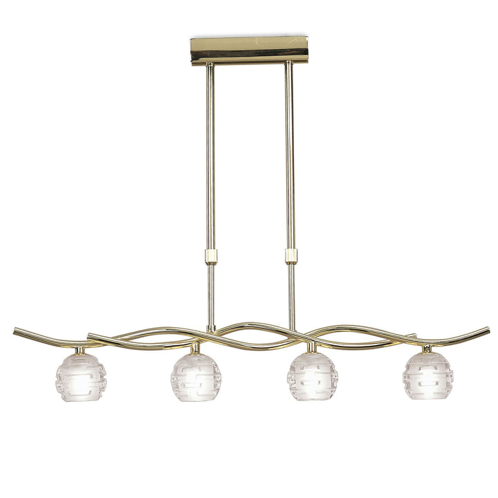 Mantra M0082PB Dali Telescopic Linear Pendant Line 4 Light G9 Polished Brass