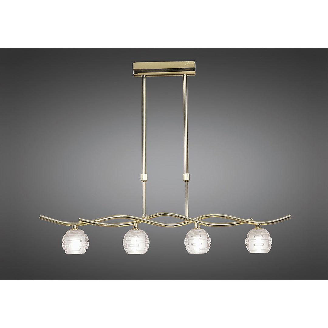 Mantra M0082PB Dali Telescopic Linear Pendant Line 4 Light G9 Polished Brass