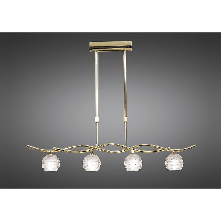 Mantra M0082PB Dali Telescopic Linear Pendant Line 4 Light G9 Polished Brass