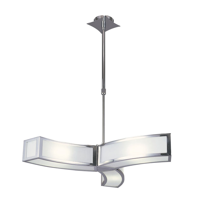 Mantra M0391 Duna E27 Pendant 3 Light L1 Polished Chrome/White Acrylic