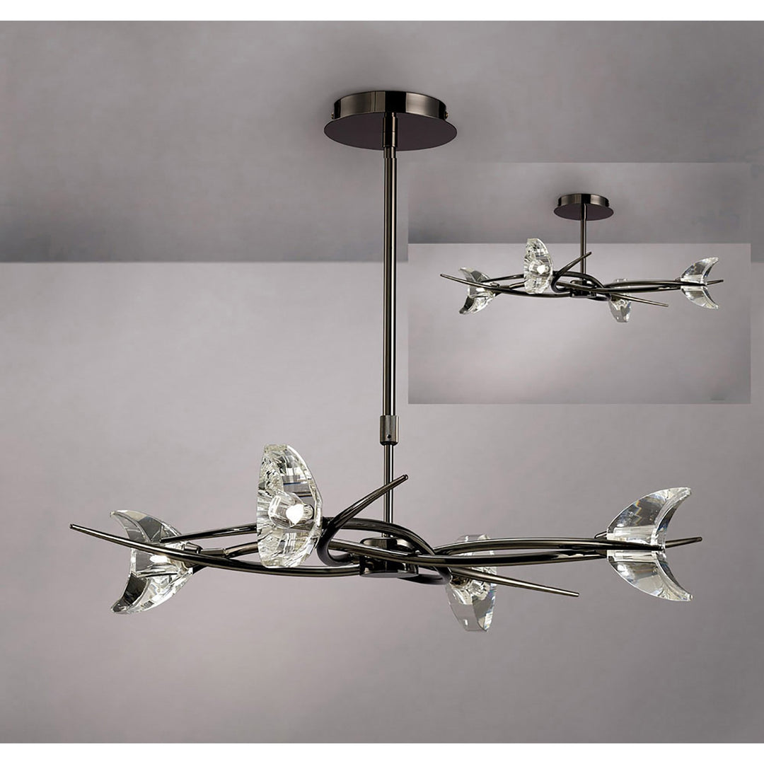 Mantra M1453BC Eclipse Pendant 4 Light Black Chrome (semi Flush Convertible)