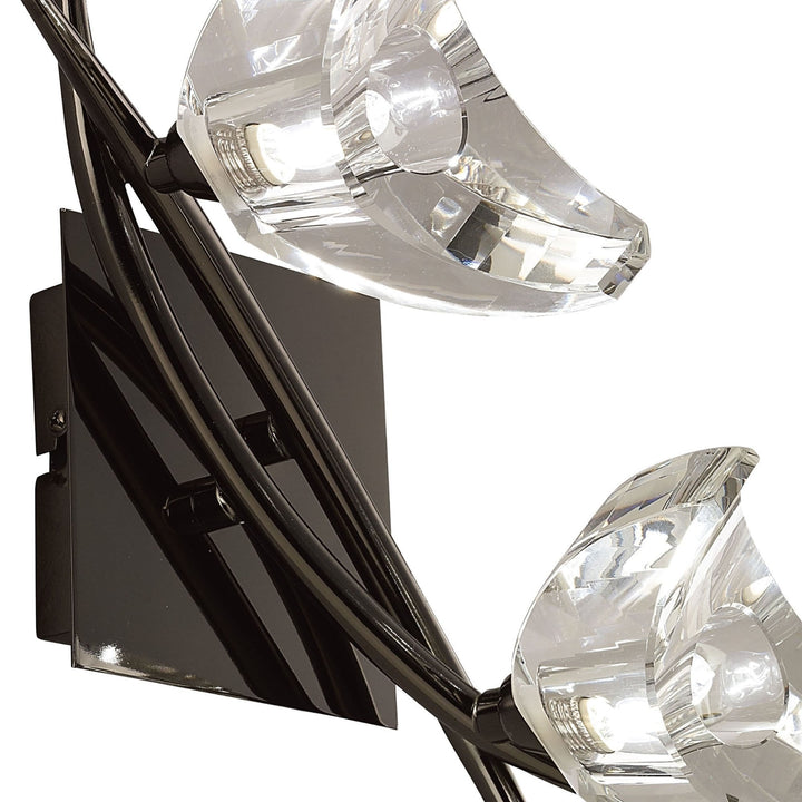 Mantra M1462BC/S Eclipse Wall Lamp 2 Light Black Chrome Switched