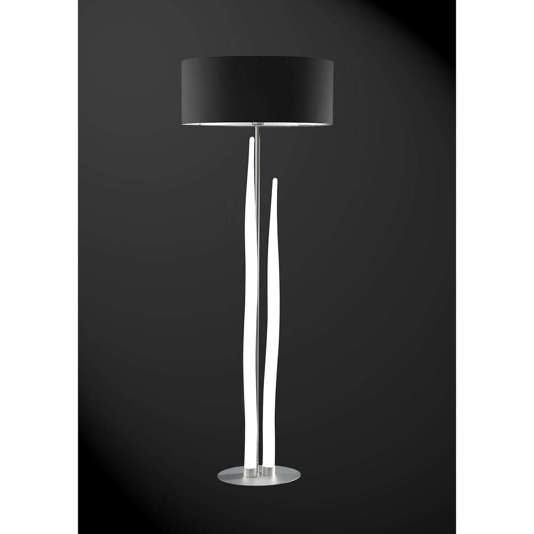 Mantra M1687 Estalacta Floor Lamp 3 Light GU10 Indoor Silver/Opal White Black Shade