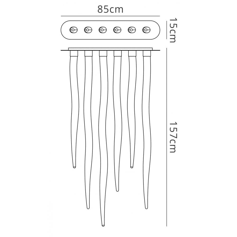 Mantra M1691 Estalacta Ceiling Light GU10 6 Light GU10 Linear Bar Indoor Silver/Opal White