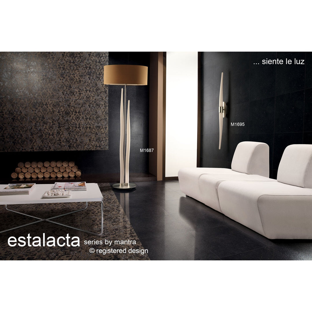 Mantra M1740 Estalacta Floor Lamp 6 Light GU10 Bar Indoor/Outdoor Silver/Opal White