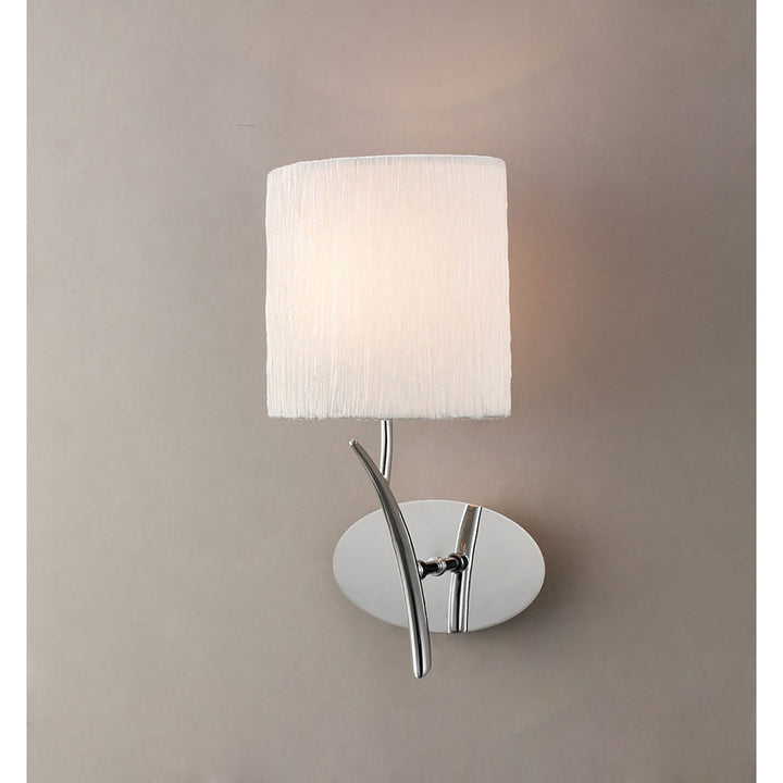 Mantra M1134 Eve Wall Lamp 1 Light E27 Polished Chrome White Oval Shade