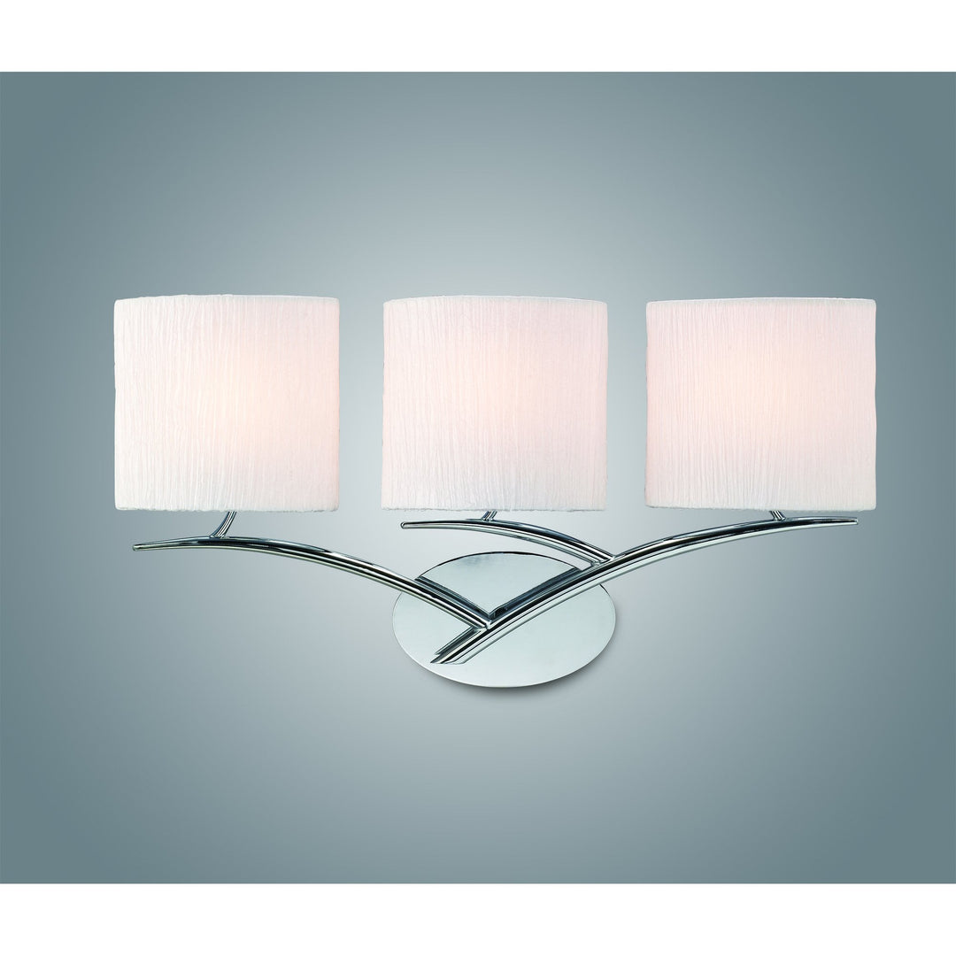 Mantra M1136 Eve Wall Lamp 3 Light E27 Polished Chrome White Oval Shades