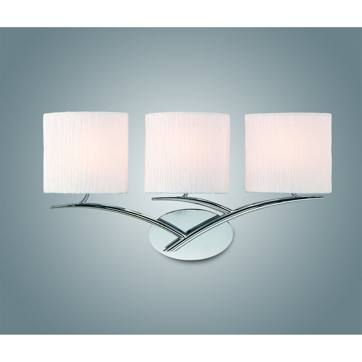 Mantra M1136 Eve Wall Lamp 3 Light E27 Polished Chrome White Oval Shades