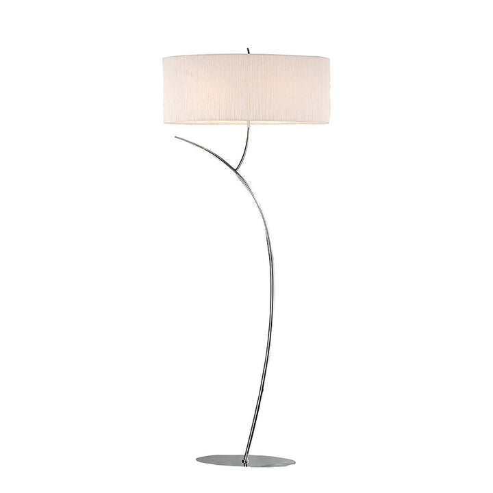 Mantra M1139 Eve Floor Lamp 2 Light E27 Polished Chrome White Oval Shade