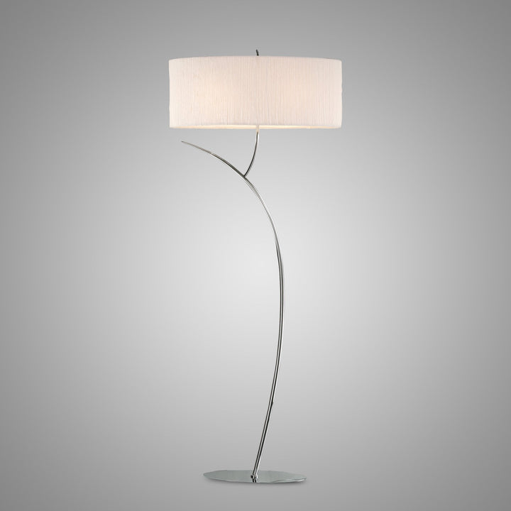 Mantra M1139 Eve Floor Lamp 2 Light E27 Polished Chrome White Oval Shade