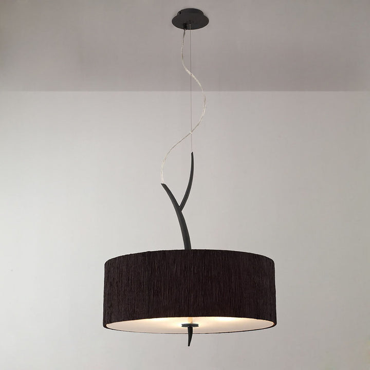 Mantra M1153/BS Eve Pendant 3 Light Anthracite Black Shade