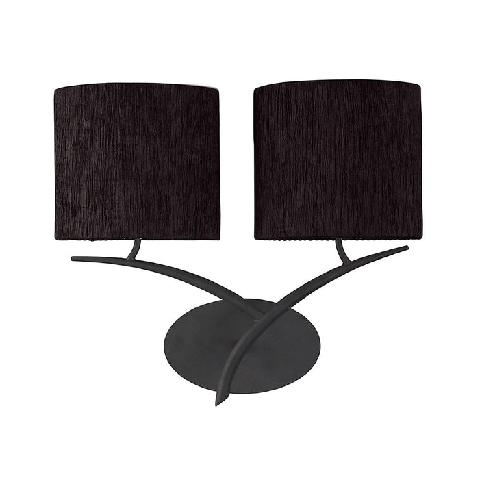 Mantra M1155/S/BS Eve Wall 2 Light Anthracite Black Shade Switched