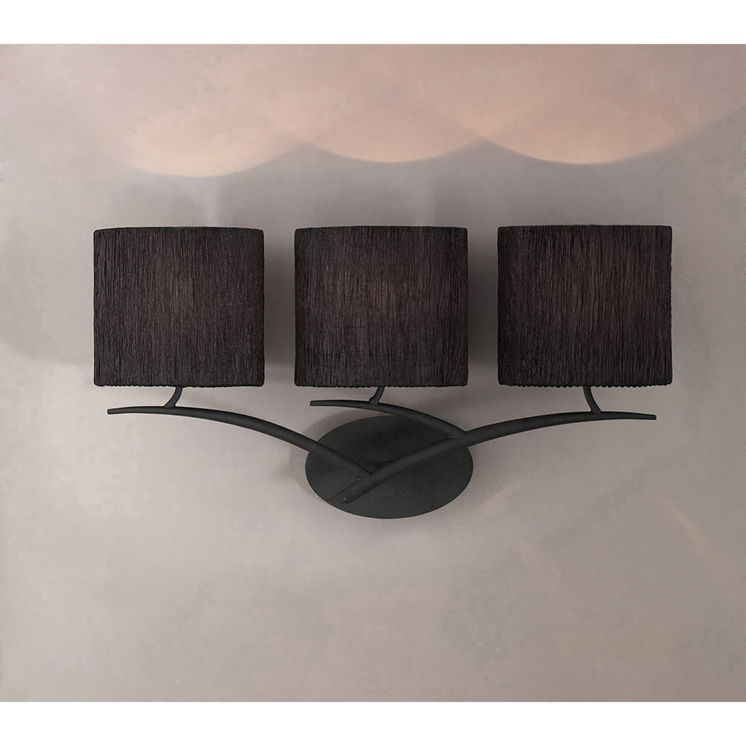 Mantra M1156/S/BS Eve Wall Lamp Switched 3 Light E27 Anthracite Black Oval Shades